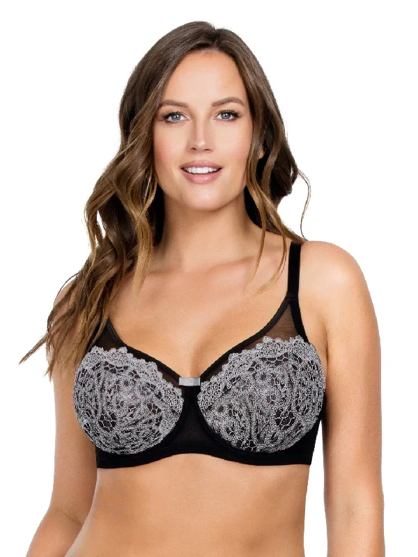 Lulu Underwire Bra - Black w Pewter - P5612