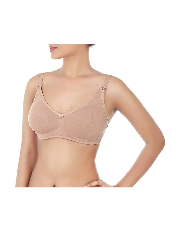 LOSHA DOUBLE LAYERED WIRE-FREE NURSING BRA-ROEBUCK SKIN