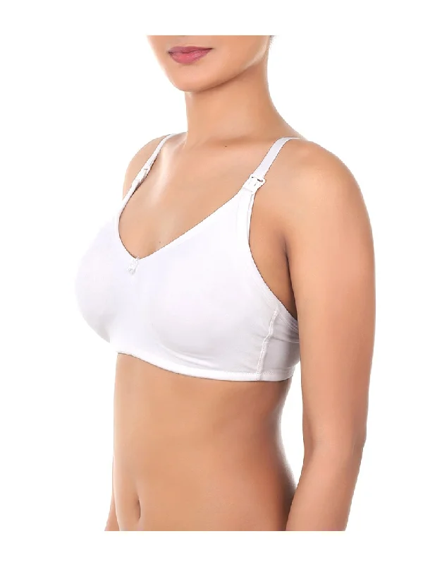 LOSHA DOUBLE LAYERED WIRE-FREE NURSING BRA-WHITE