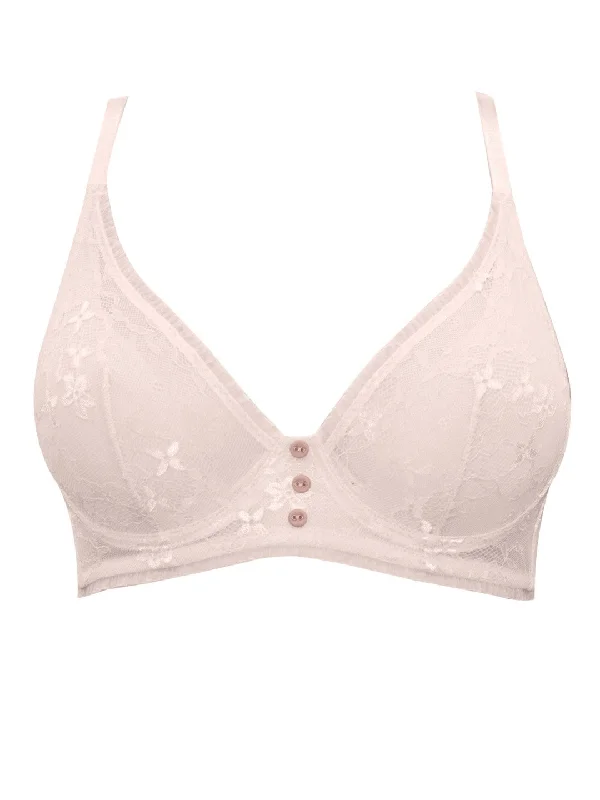 New York Unlined Longline Bra - Porcelain - A1632