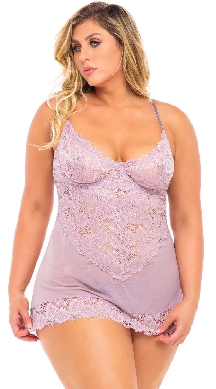 Plus Size Paige Lace Chemise Set