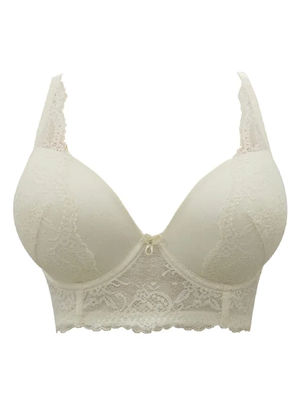 Sandrine Plunge Longline Bra - Ivory - P5351