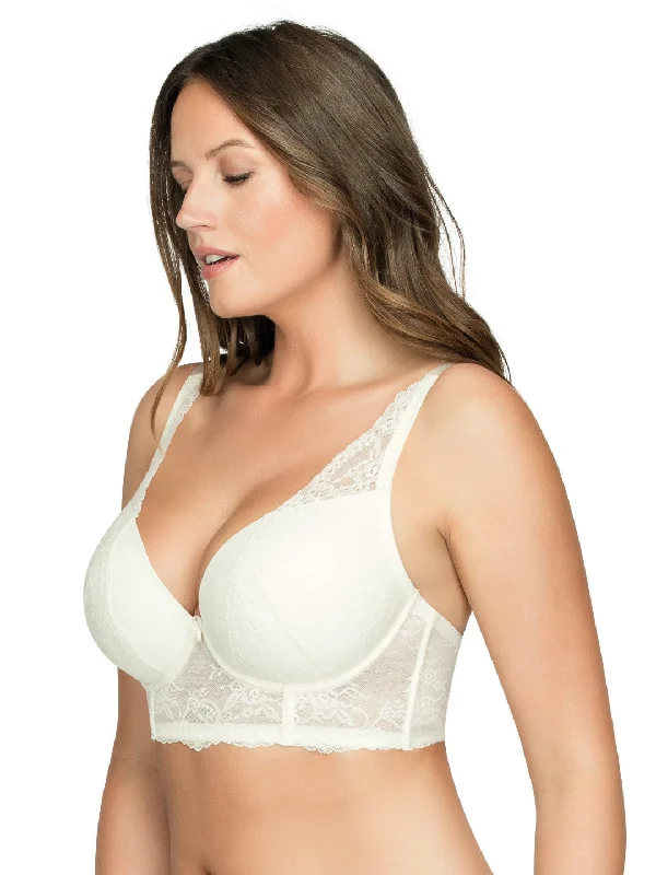 Sandrine Plunge Longline Bra - Ivory - P5351