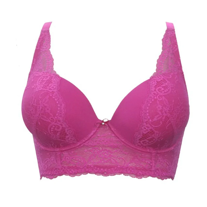 Sandrine Plunge Longline Bra - Wild pink - P5351