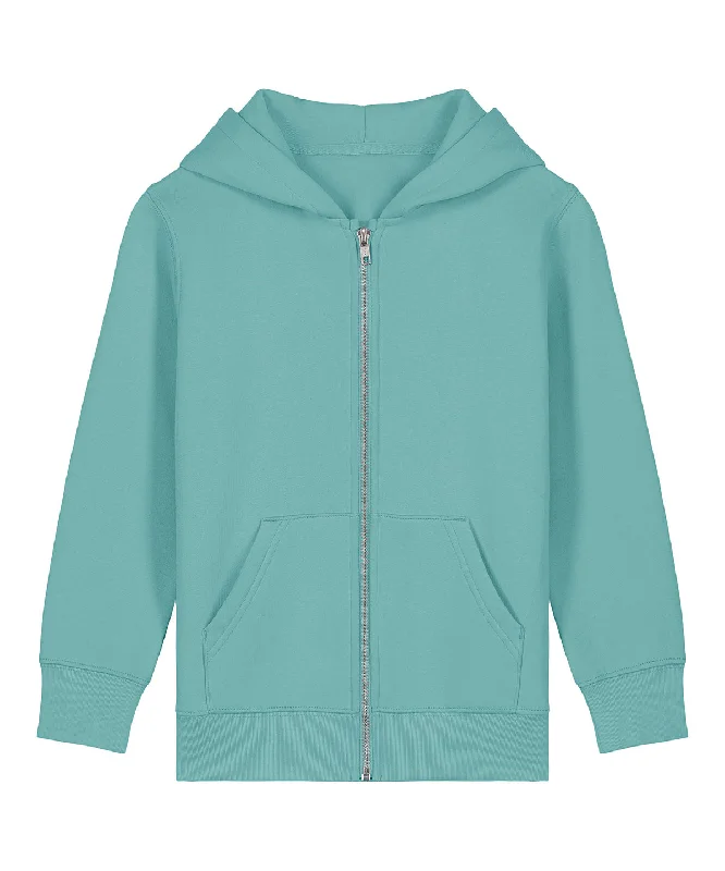 Teal Monstera - Kids Mini Cultivator 2.0 iconic zip-thru hoodie sweatshirt (STSK182)