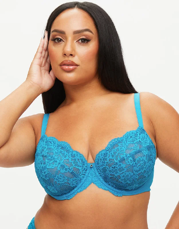 Ann Summers Sexy Lace Planet Plunge Bra Teal/Navy