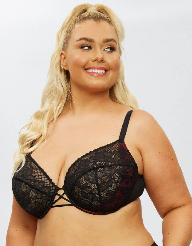 Ann Summers The Lasting Lover Plunge Bra Black/Red