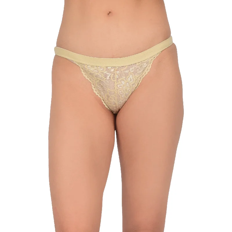 Bare Dezire Women's Bikini Stile Lace Fabric Panties for your Sexy night, Beige.