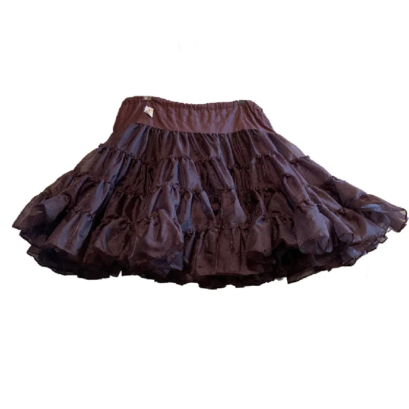 Cocoa Brown Organza Nylon 2 Layer Crinoline circa 1960s