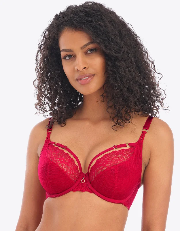 Freya Temptress Plunge Bra Cherry Red