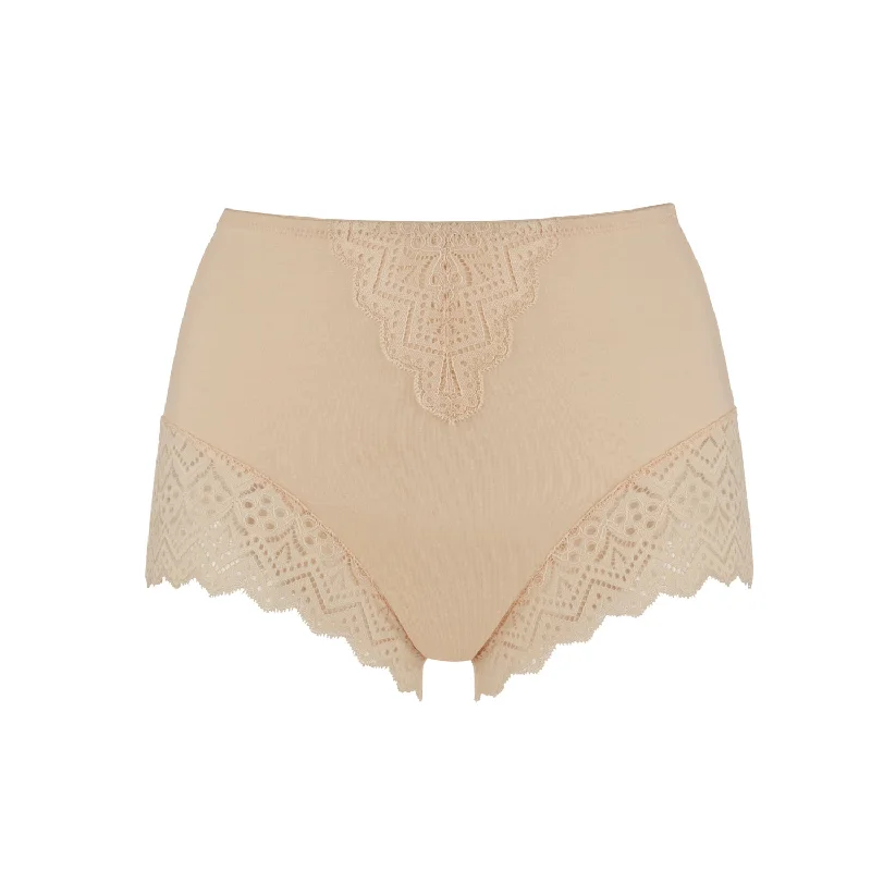 Grace - Peach Silk & Organic Cotton Lace Boxer