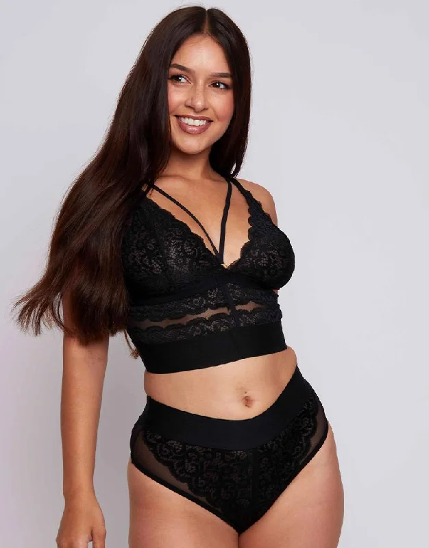 Rougette by Tutti Rouge Gia Longline Bralette Black