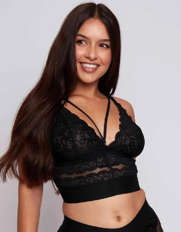 Rougette by Tutti Rouge Gia Longline Bralette Black