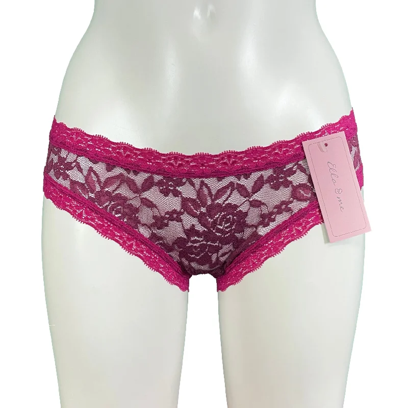 Signature Lace Cheeky Fit Knicker - Rosewood & Raspberry