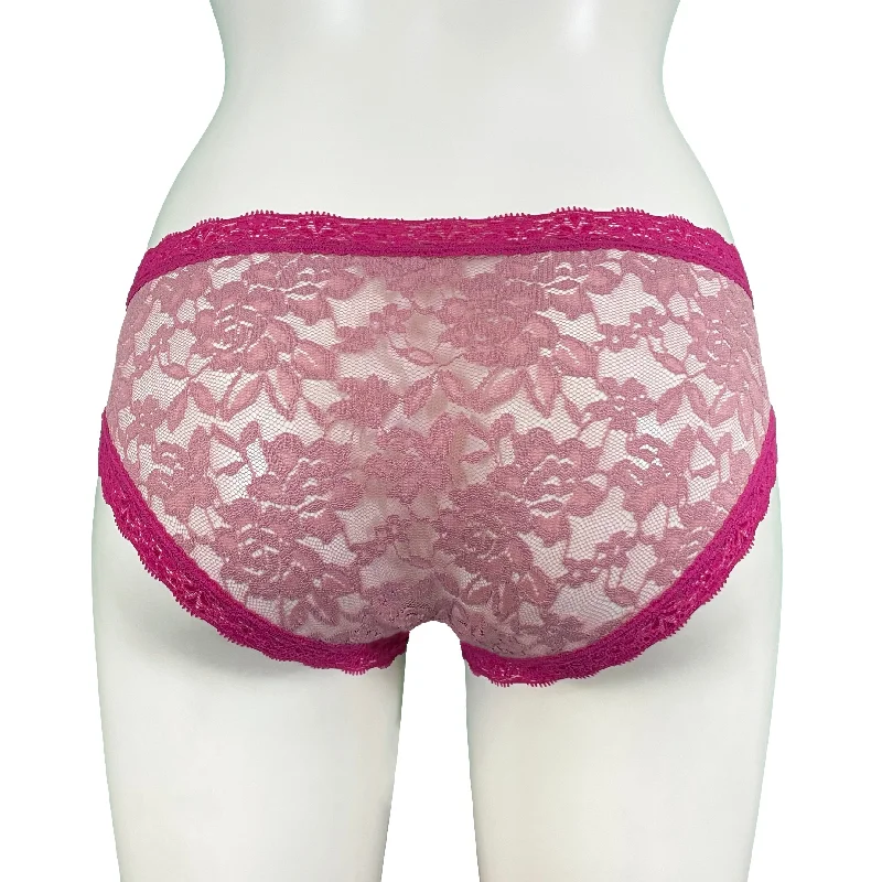 Signature Lace Cheeky Fit Knicker - Vintage Rose & Raspberry