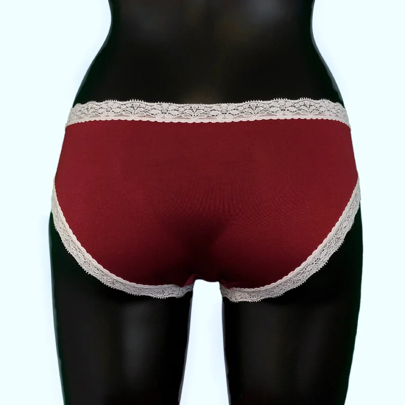 Soft Touch Cheeky Fit Brief - Claret & Ivory