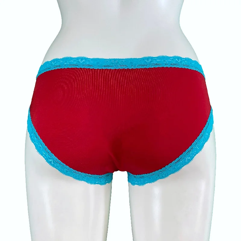 Soft Touch Cheeky Fit Brief - Garnet & Turquoise