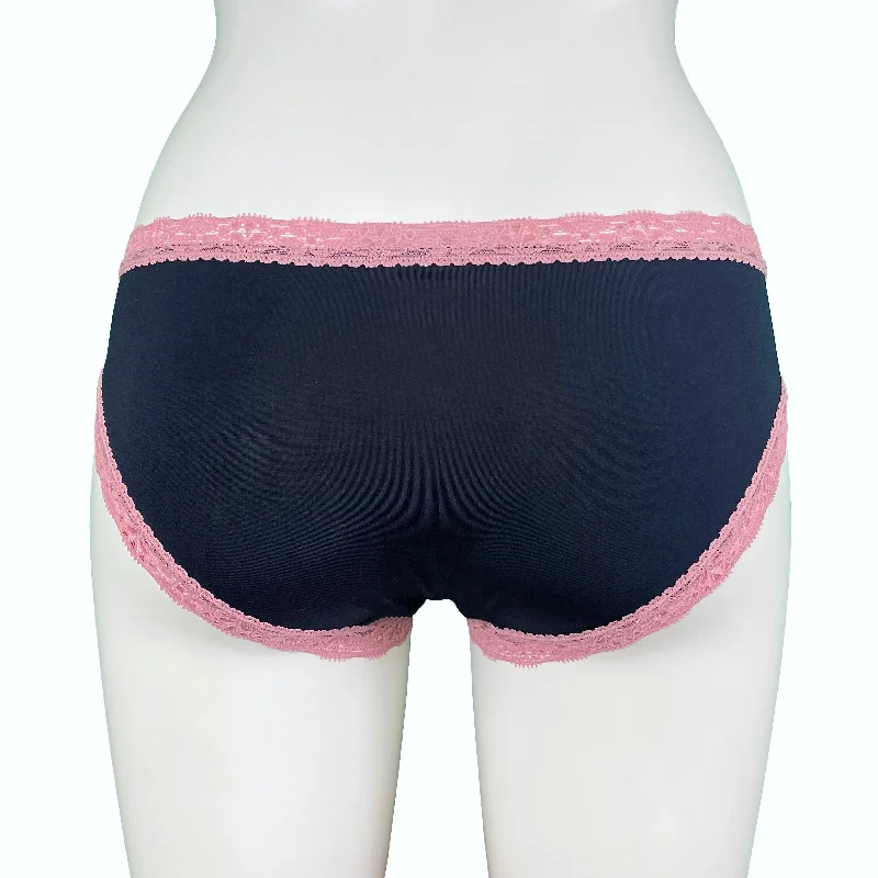 Soft Touch Cheeky Fit Brief - Navy & Vintage Rose