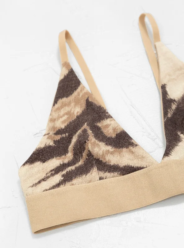 Triangle Bra Beige & Brown Tiger Print