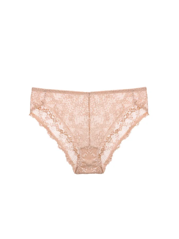 4 PCS Lace Panties Sexy High Cut Briefs Hipster Underwear Nude