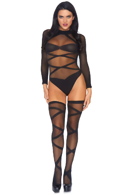 Wrap Around Bodysuit And Thigh Highs