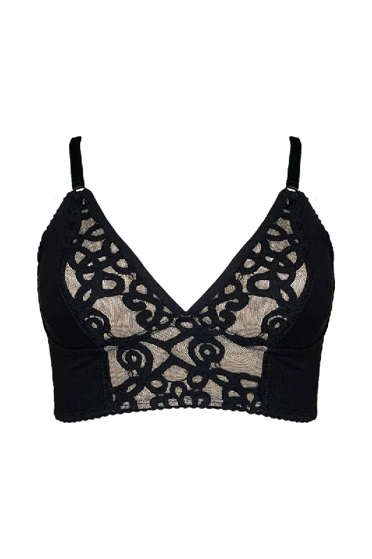 Stella long-line bralette with lace