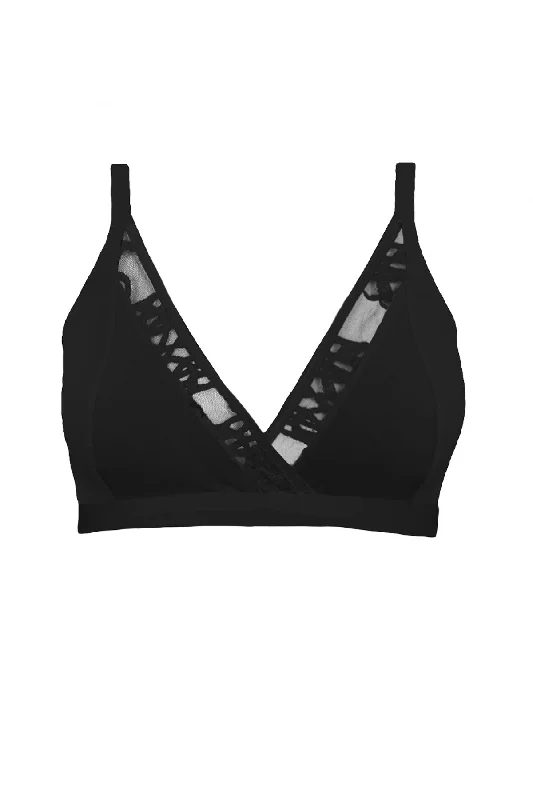 Penny Organic Extra Full Cup bralette with lace in black