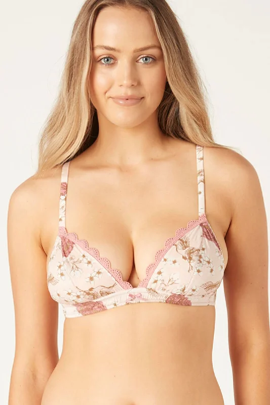 Bella organic bralette in chinoiserie