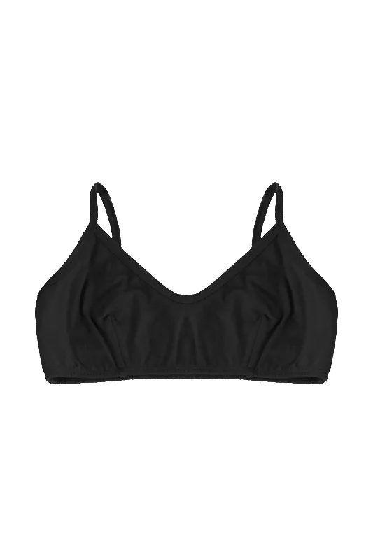 Organic crop bra in black