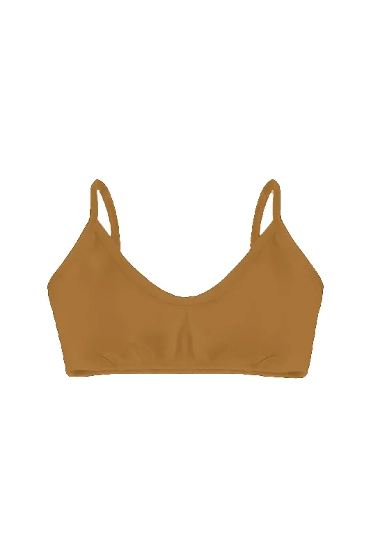 Organic crop bra in marigold