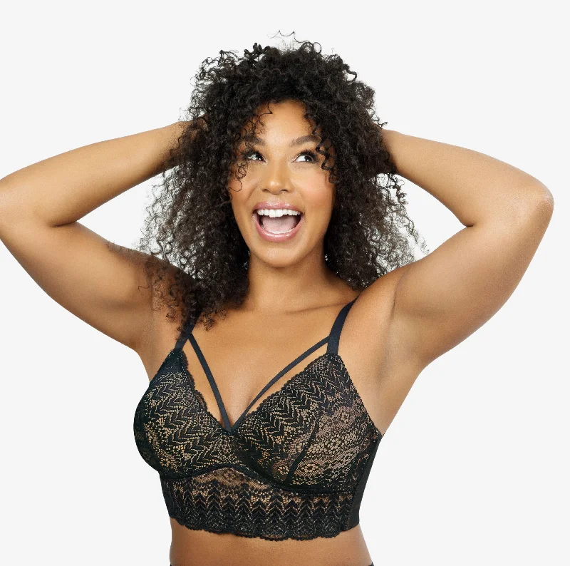 Parfait Mia Lace Strings Wireless Padded Bralette (Black)