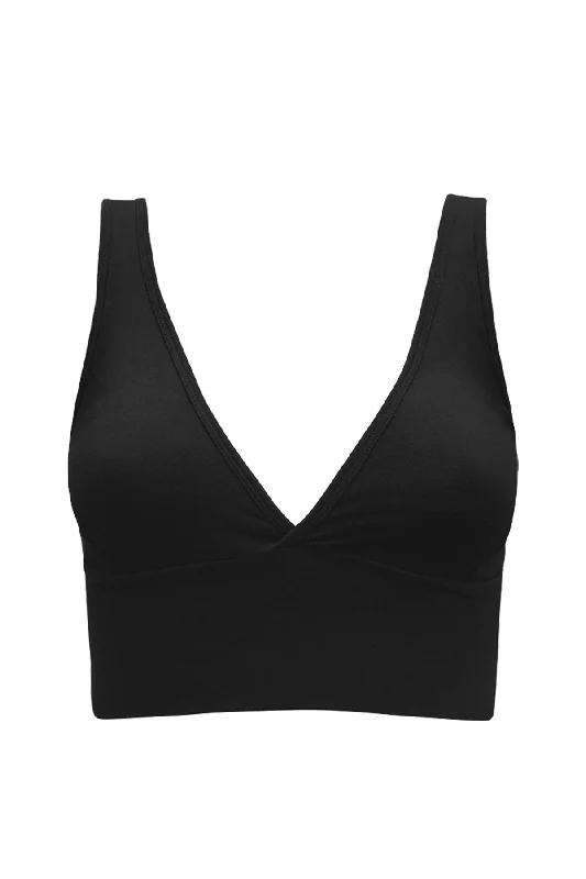 Shanti V crop in black