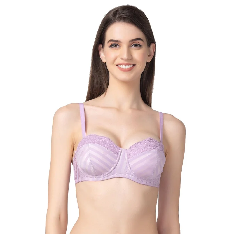 Padded And Underwired Strapless Bra Purple