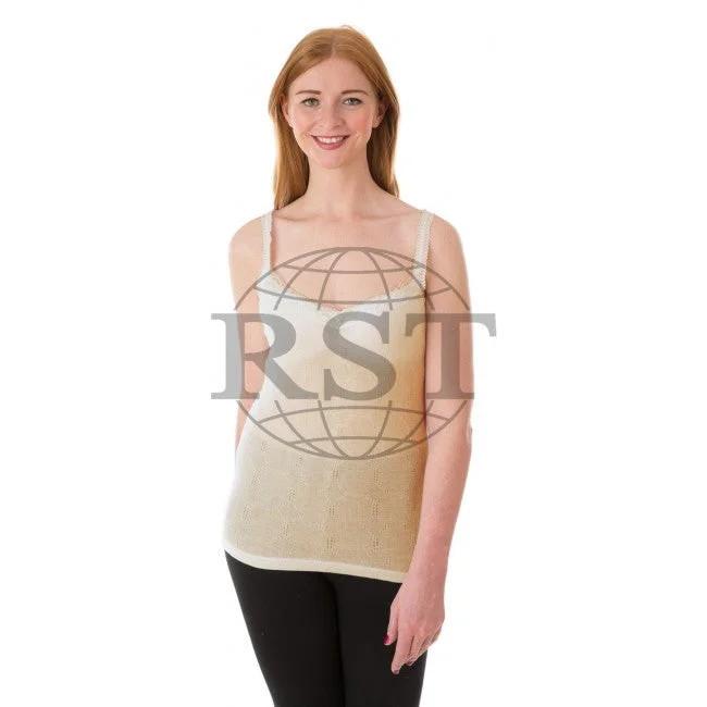 D307: Womens Cream Thermal Vest Top