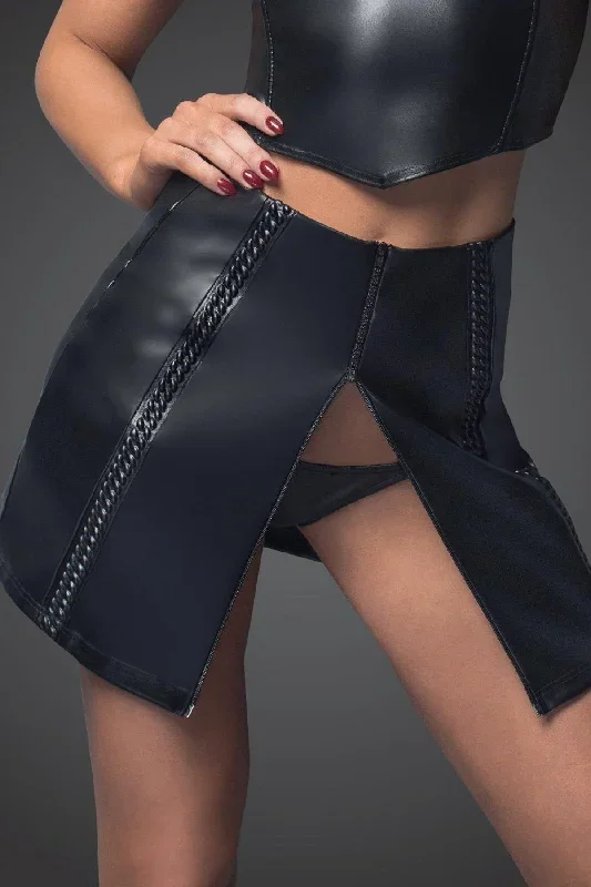 Leatheratte Zippered Front Mini Skirt