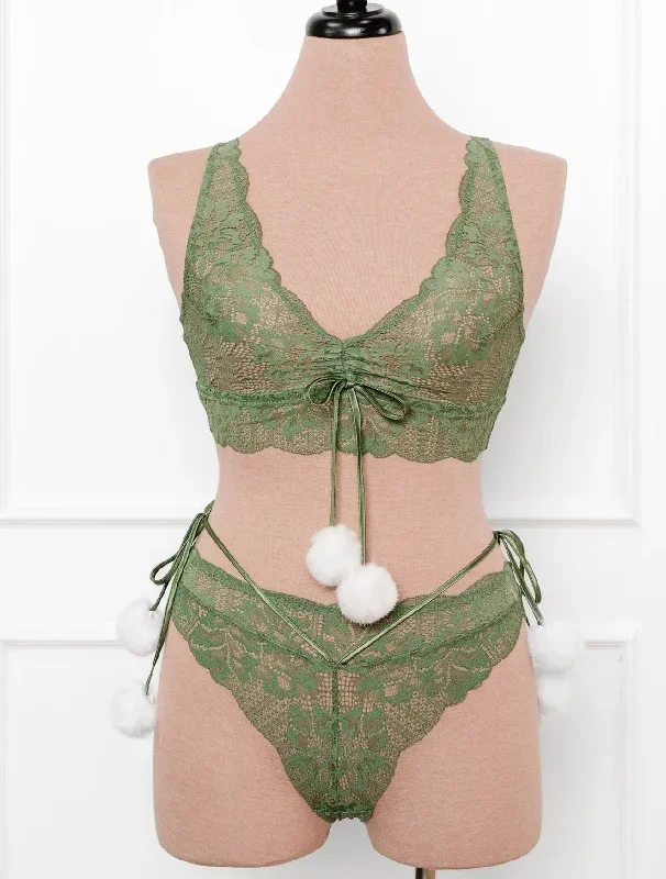 lacy-plunge-pom-pom-bralette-sage-green