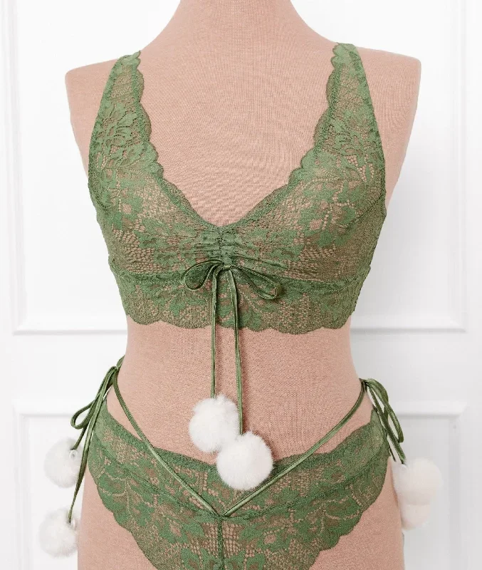 lacy-plunge-pom-pom-bralette-sage-green