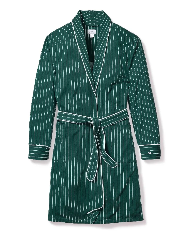 Women's Pima Robe in Green Stripe