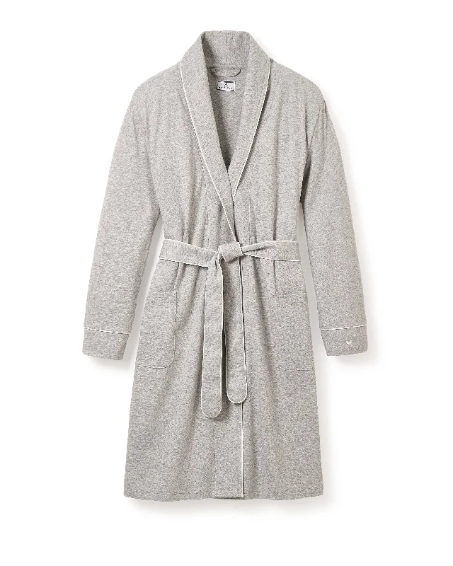 Women's Pima Robe in Light Heather Grey