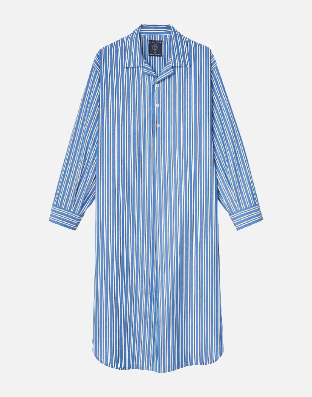 Men's Crisp Cotton Nightshirt – Blue York Stripe