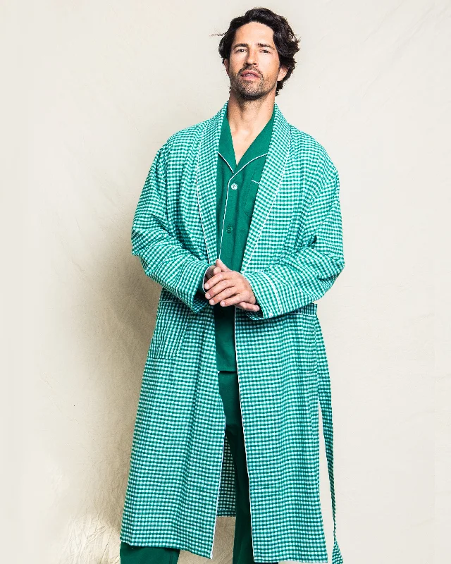 mens-green-gingham-flannel-robe