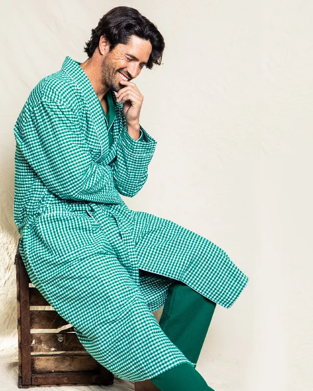 mens-green-gingham-flannel-robe