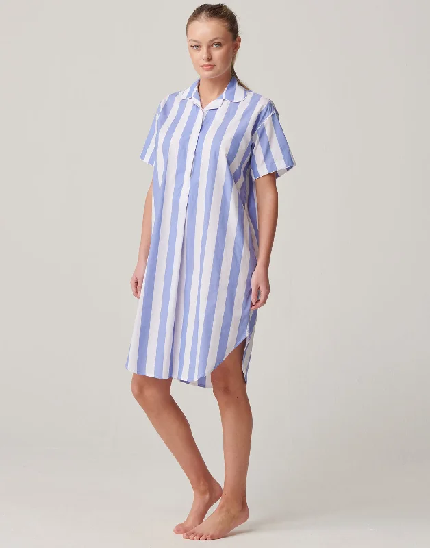 womens-crisp-cotton-short-sleeve-nightshirt-boat-blue-stripe